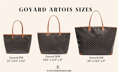 goyard pm and gm size|Goyard artois pm price.